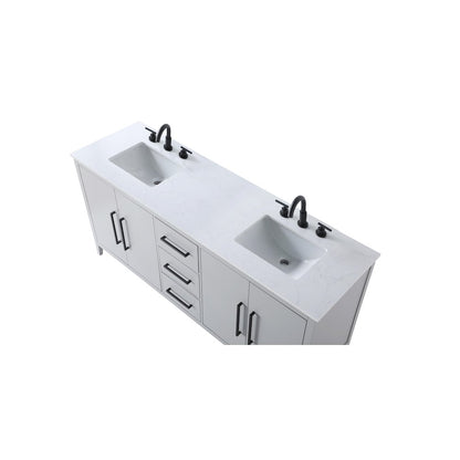 72 Inch Double Bathroom Vanity In Grey