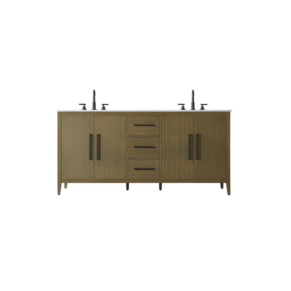 72  Inch Double Bathroom Vanity In Chestnut Brown