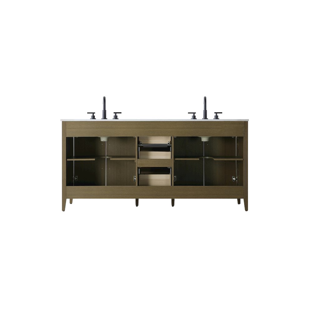 72  Inch Double Bathroom Vanity In Chestnut Brown