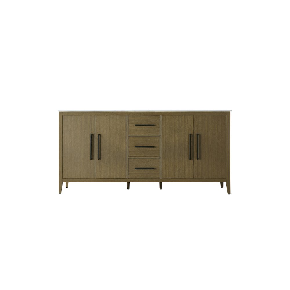 72  Inch Double Bathroom Vanity In Chestnut Brown