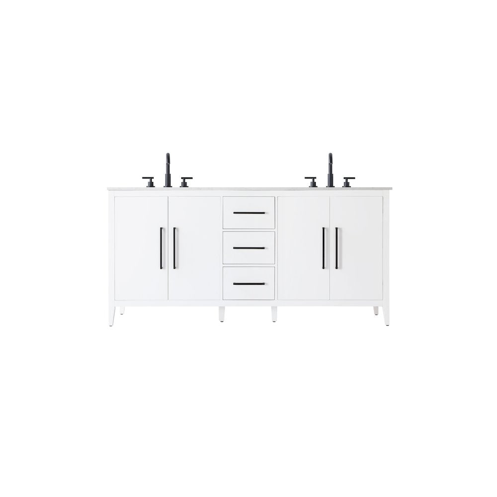 72 Inch Double Bathroom Vanity In White
