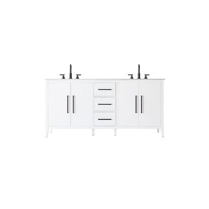 72 Inch Double Bathroom Vanity In White
