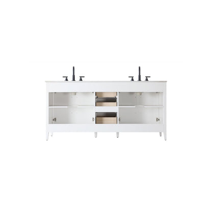 72 Inch Double Bathroom Vanity In White