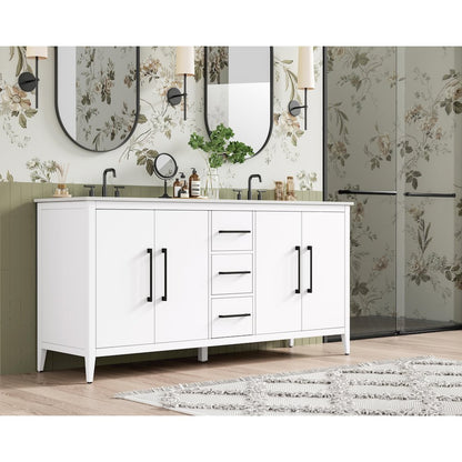 72 Inch Double Bathroom Vanity In White