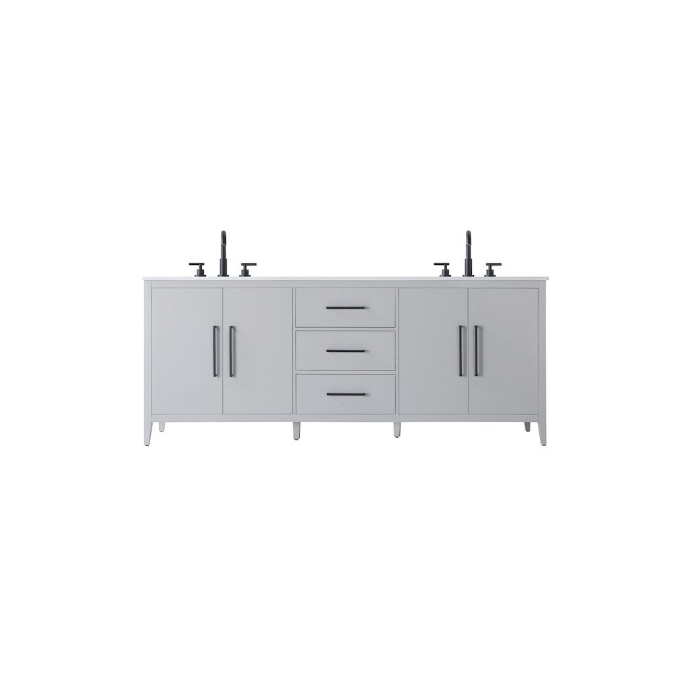 84 Inch Double Bathroom Vanity In Grey