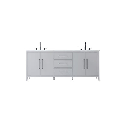 84 Inch Double Bathroom Vanity In Grey