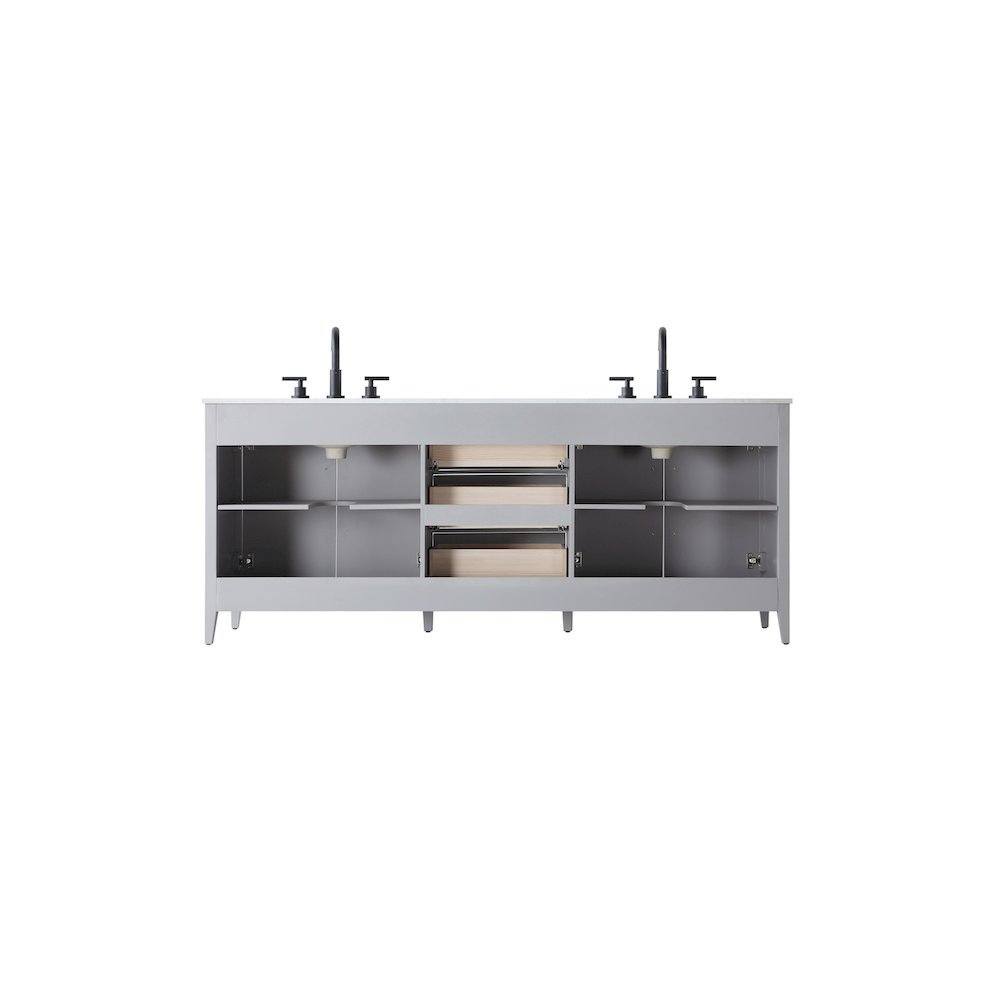 84 Inch Double Bathroom Vanity In Grey