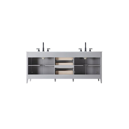 84 Inch Double Bathroom Vanity In Grey
