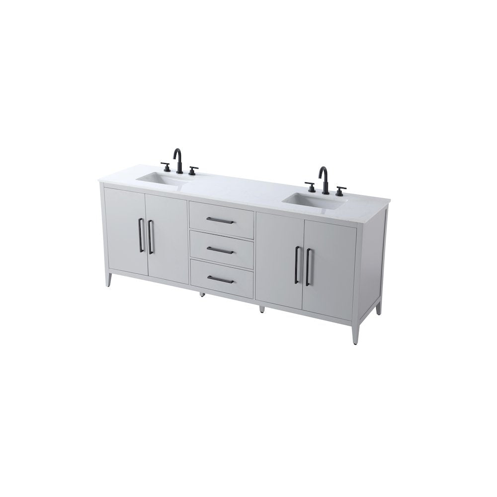 84 Inch Double Bathroom Vanity In Grey