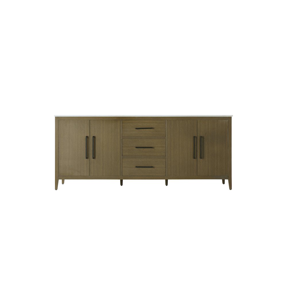 84 Inch Double Bathroom Vanity In Chestnut Brown