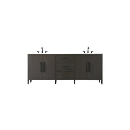 84 Inch Double Bathroom Vanity In Mocha Brown