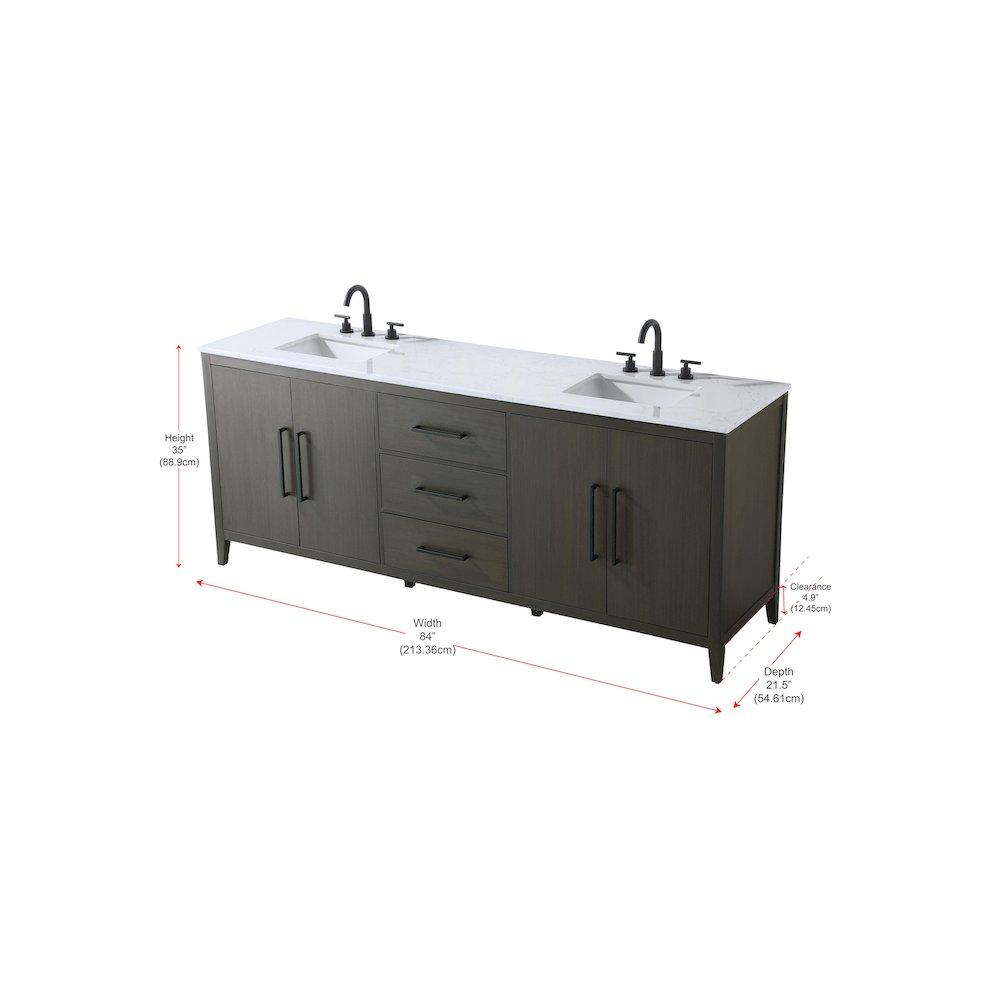 84 Inch Double Bathroom Vanity In Mocha Brown