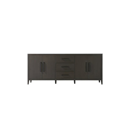 84 Inch Double Bathroom Vanity In Mocha Brown