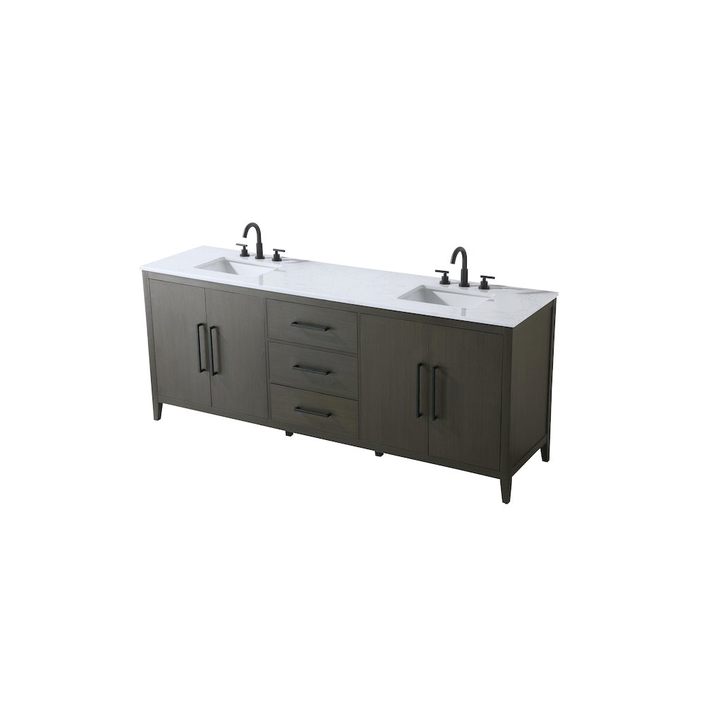 84 Inch Double Bathroom Vanity In Mocha Brown
