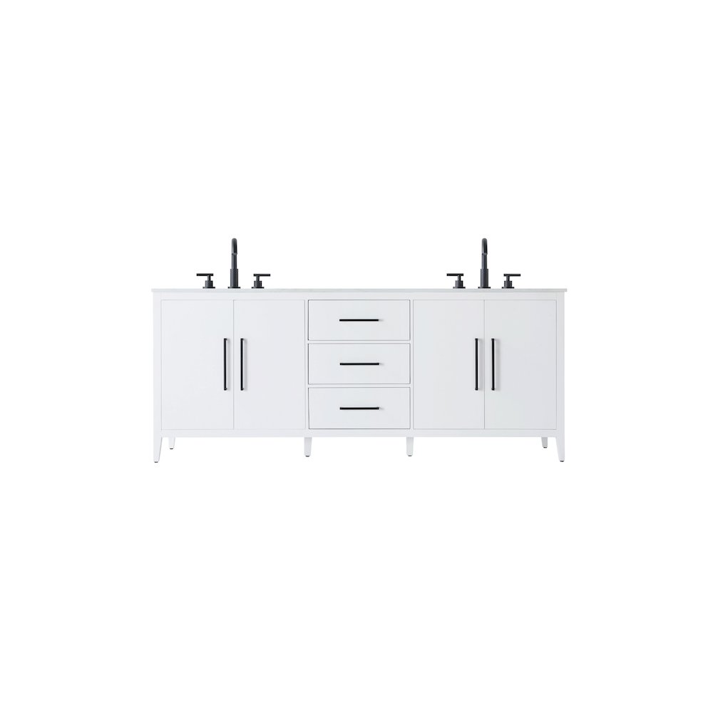 84 Inch Double Bathroom Vanity In White
