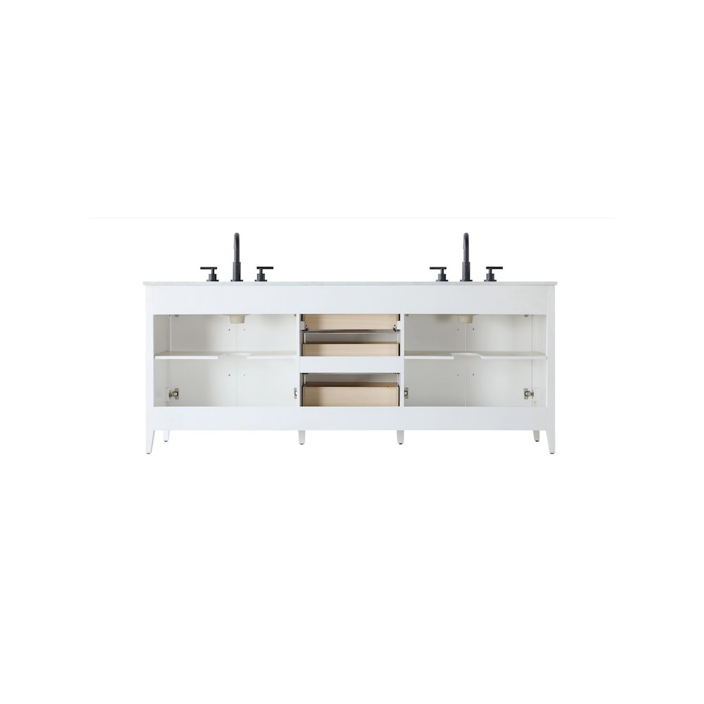 84 Inch Double Bathroom Vanity In White