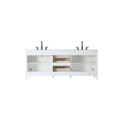 84 Inch Double Bathroom Vanity In White