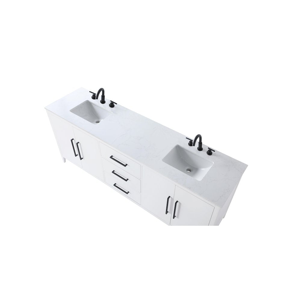 84 Inch Double Bathroom Vanity In White