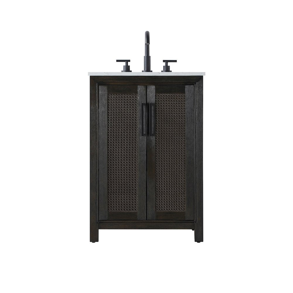 24 Inch Single Bathroom Vanity In  Chocolate Oak