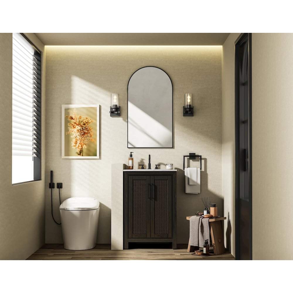 24 Inch Single Bathroom Vanity In  Chocolate Oak