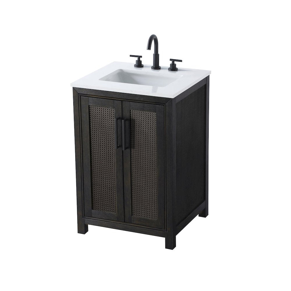 24 Inch Single Bathroom Vanity In  Chocolate Oak