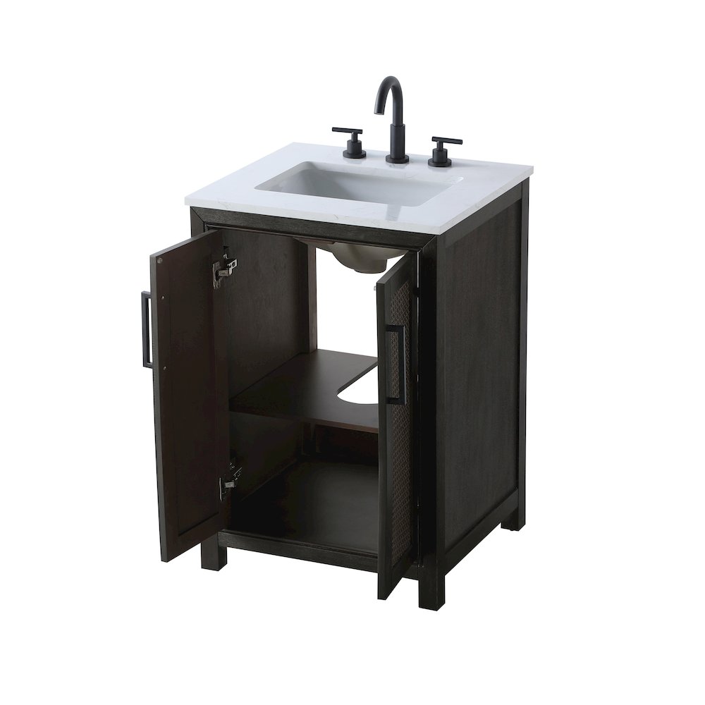 24 Inch Single Bathroom Vanity In  Chocolate Oak