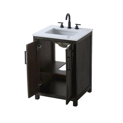 24 Inch Single Bathroom Vanity In  Chocolate Oak