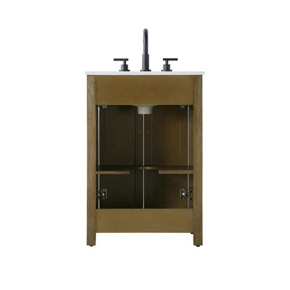 24 Inch Single Bathroom Vanity In Hazel Oak