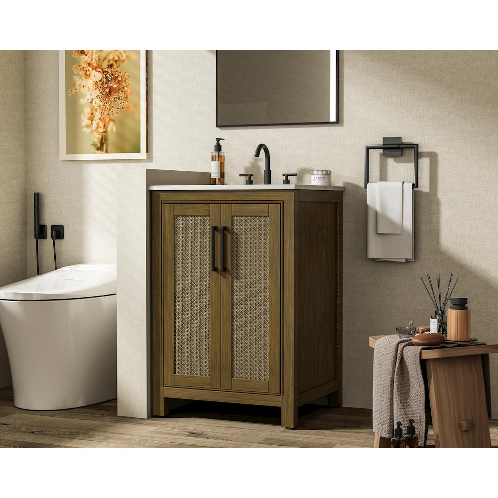 24 Inch Single Bathroom Vanity In Hazel Oak