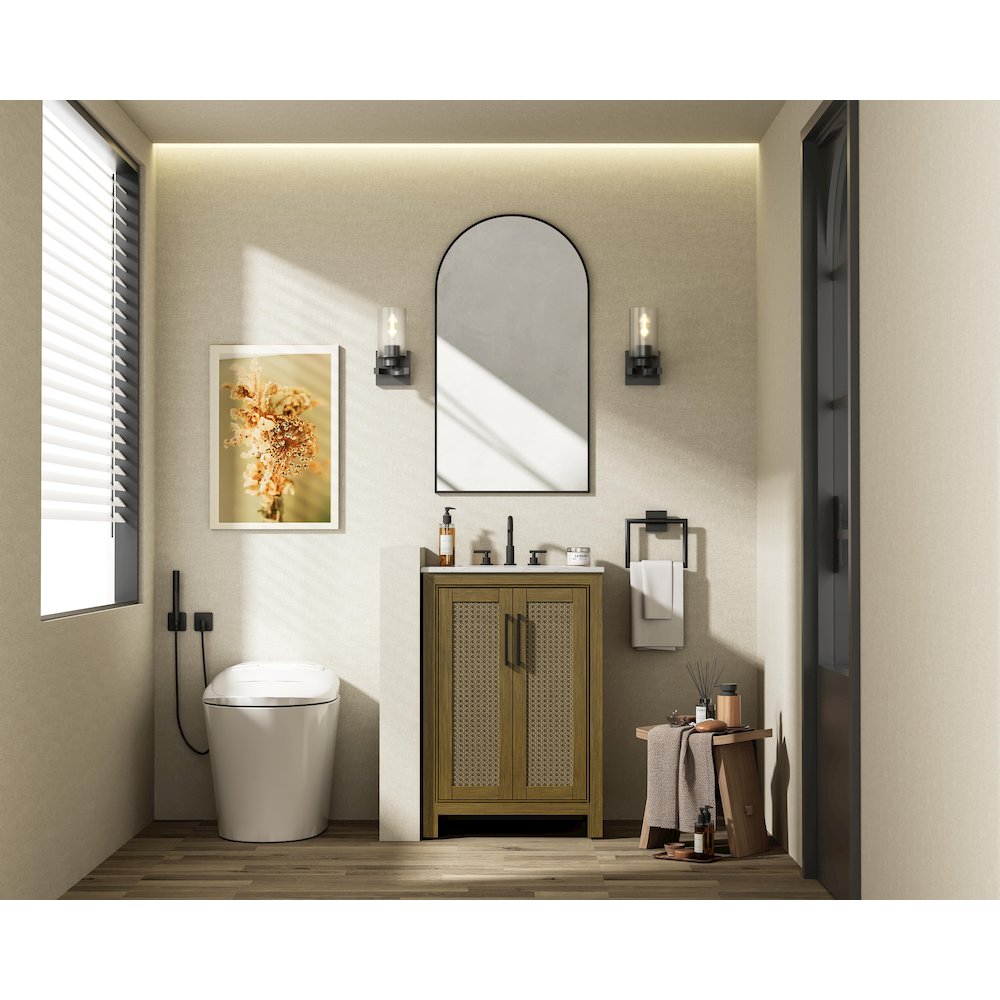 24 Inch Single Bathroom Vanity In Hazel Oak