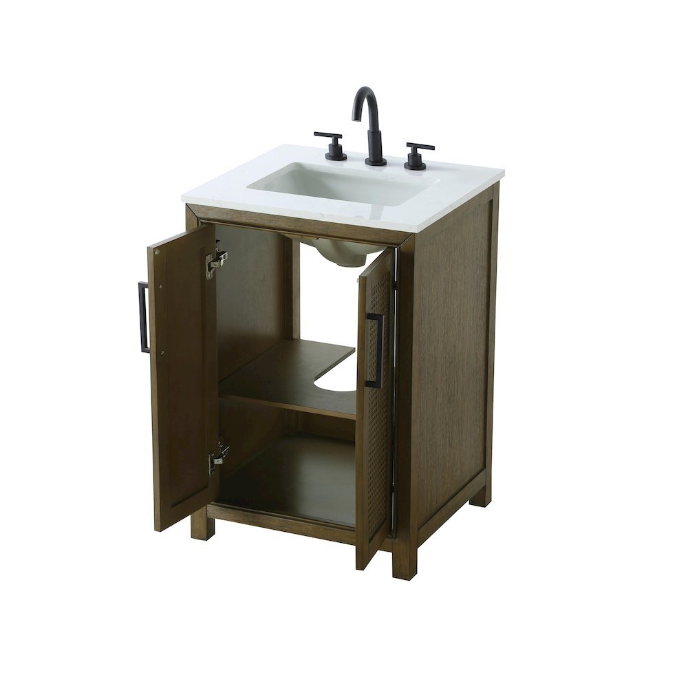24 Inch Single Bathroom Vanity In Hazel Oak