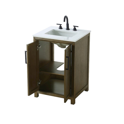 24 Inch Single Bathroom Vanity In Hazel Oak