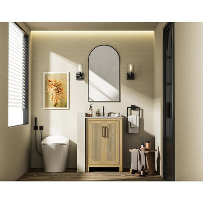 24 Inch Single Bathroom Vanity In Linen Oak