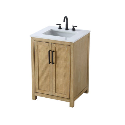 24 Inch Single Bathroom Vanity In Linen Oak
