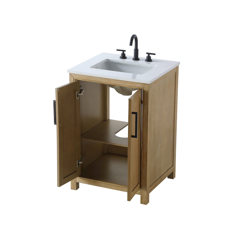 24 Inch Single Bathroom Vanity In Linen Oak