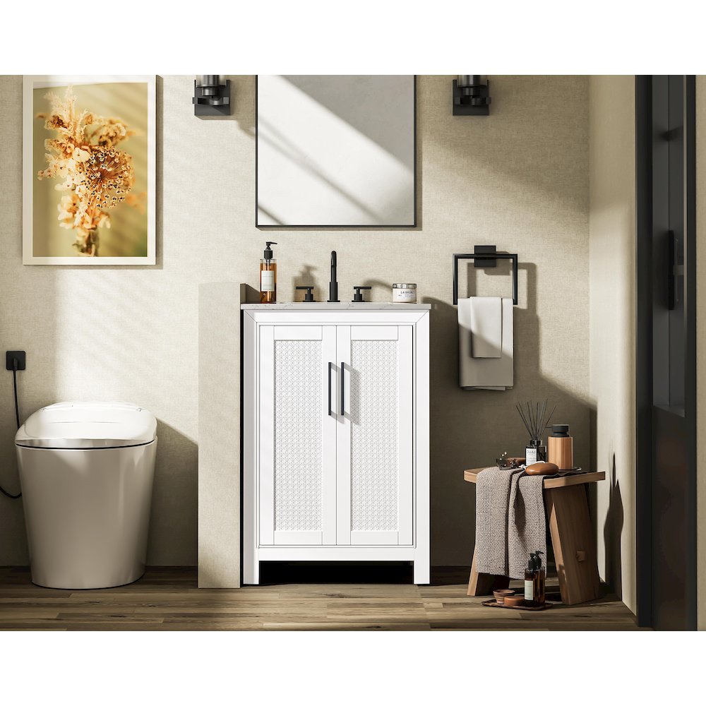 24 Inch Single Bathroom Vanity In White