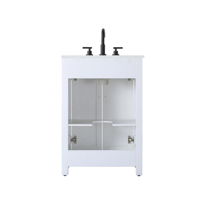 24 Inch Single Bathroom Vanity In White