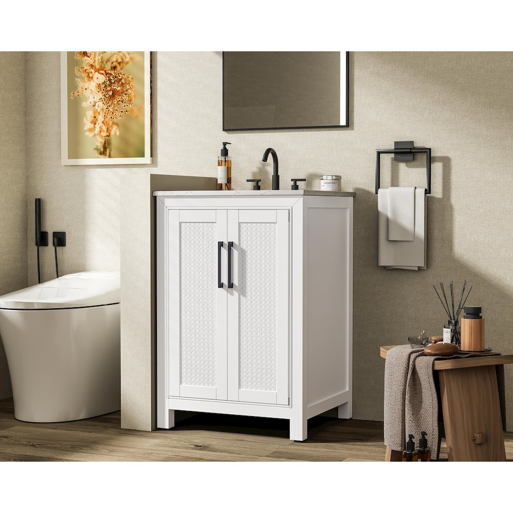 24 Inch Single Bathroom Vanity In White
