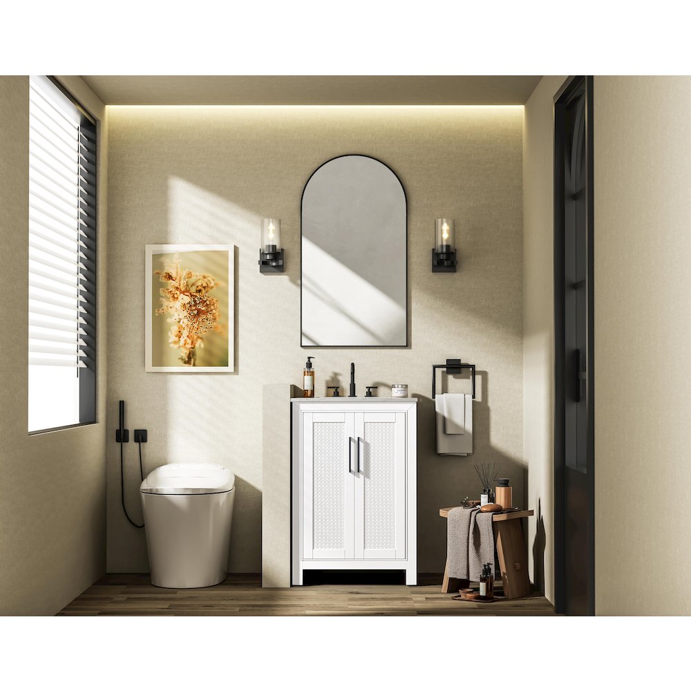 24 Inch Single Bathroom Vanity In White