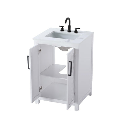 24 Inch Single Bathroom Vanity In White