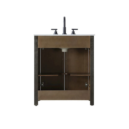 30 Inch Single Bathroom Vanity In  Chocolate Oak