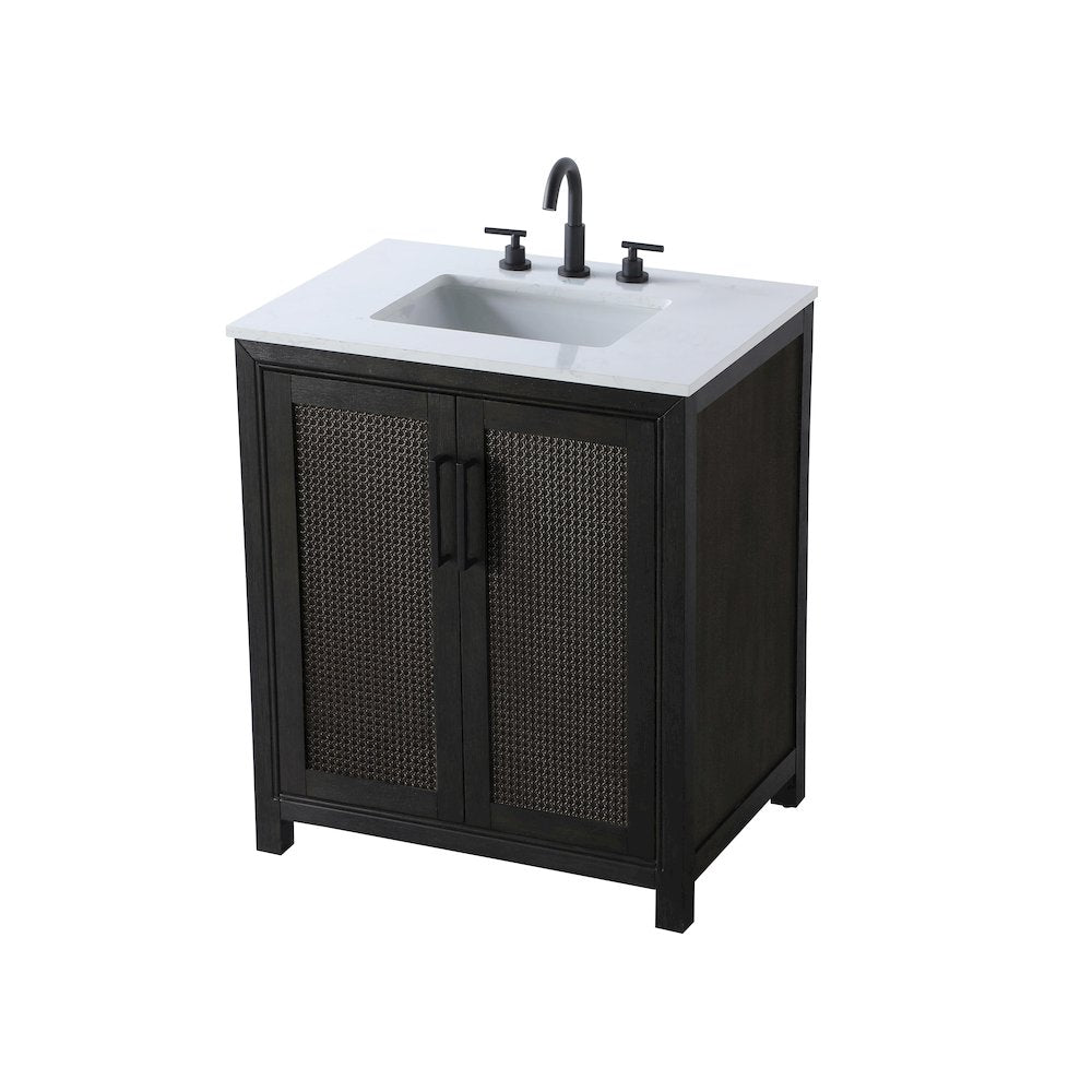 30 Inch Single Bathroom Vanity In  Chocolate Oak