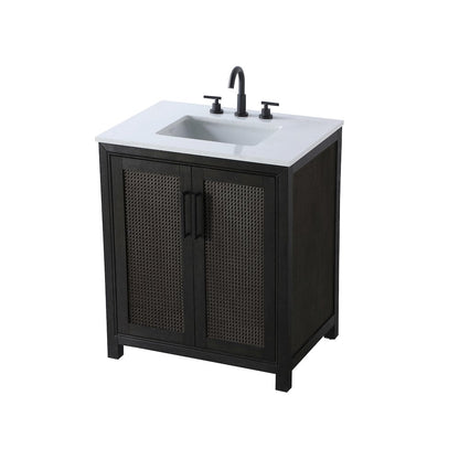 30 Inch Single Bathroom Vanity In  Chocolate Oak