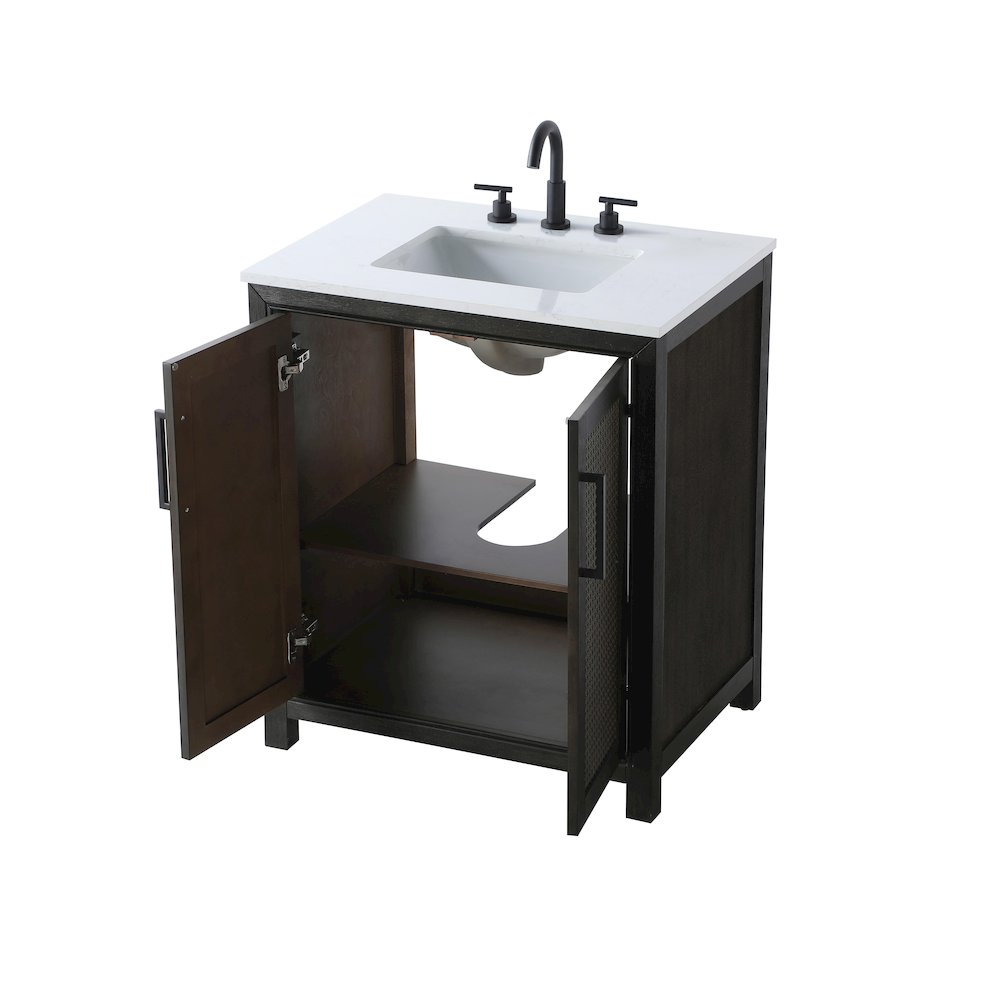 30 Inch Single Bathroom Vanity In  Chocolate Oak
