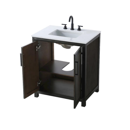 30 Inch Single Bathroom Vanity In  Chocolate Oak