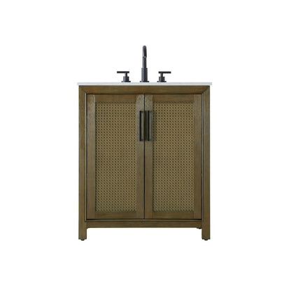 30 Inch Single Bathroom Vanity In Hazel Oak