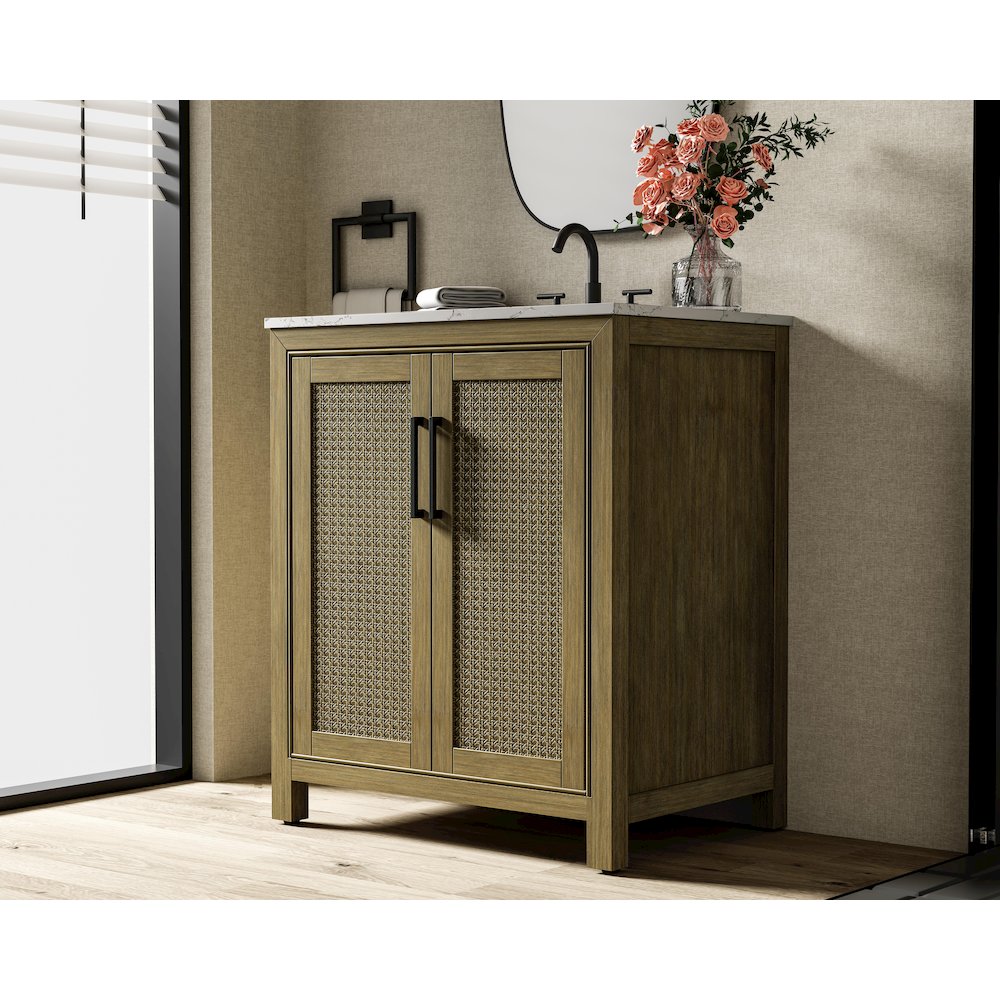 30 Inch Single Bathroom Vanity In Hazel Oak