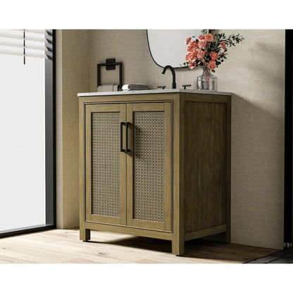 30 Inch Single Bathroom Vanity In Hazel Oak