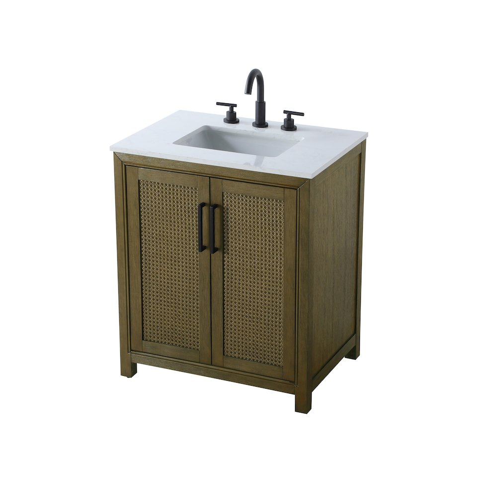 30 Inch Single Bathroom Vanity In Hazel Oak