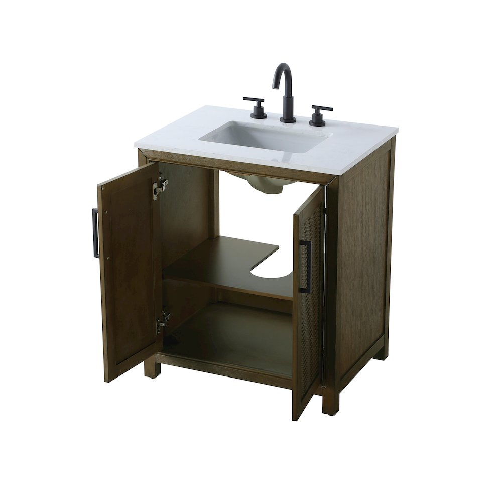 30 Inch Single Bathroom Vanity In Hazel Oak